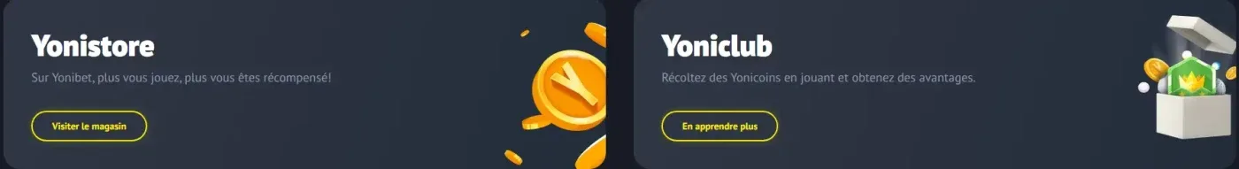 Yonibet Casino mobiel spelen in dark-mode interface